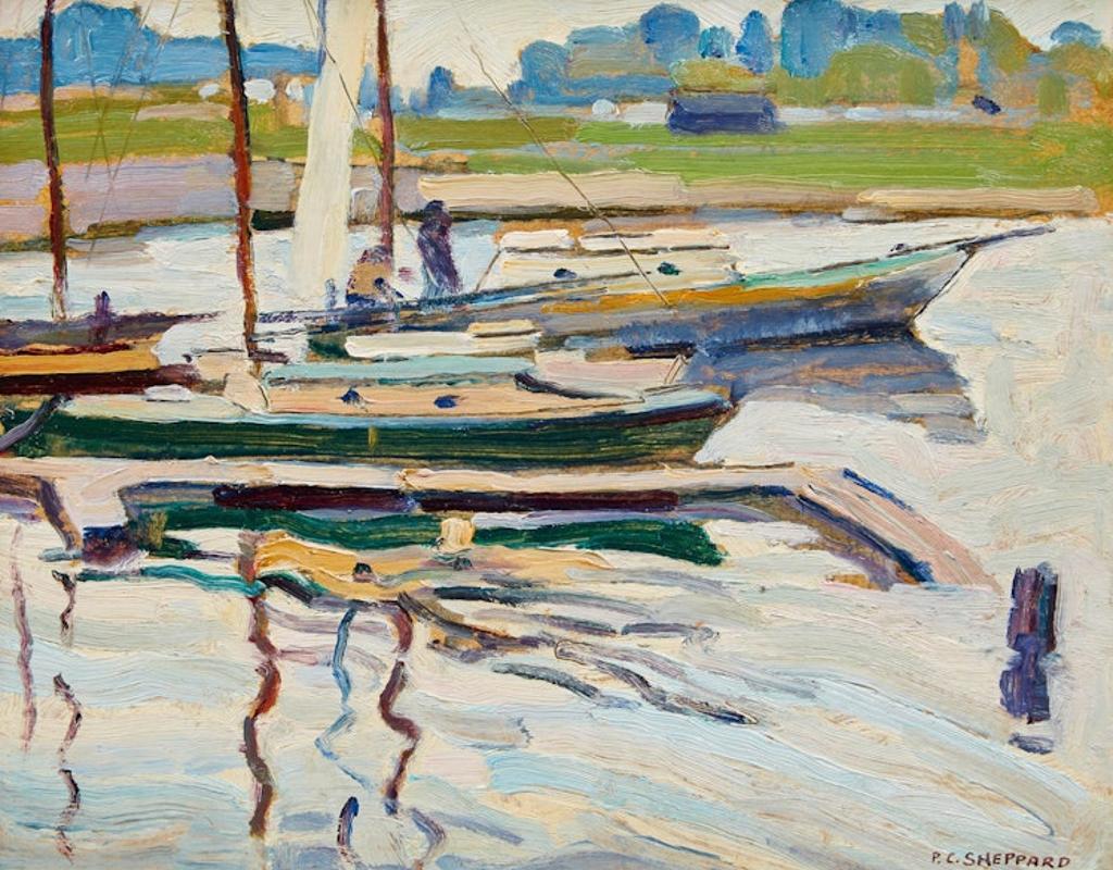 Peter Clapham (P.C.) Sheppard (1882-1965) - Sailboats at Anchor, Ashbridges Bay, Toronto