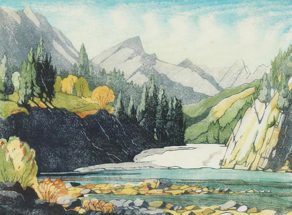 Margaret Dorothy Shelton (1915-1984) - Bow Falls, Banff; 1979