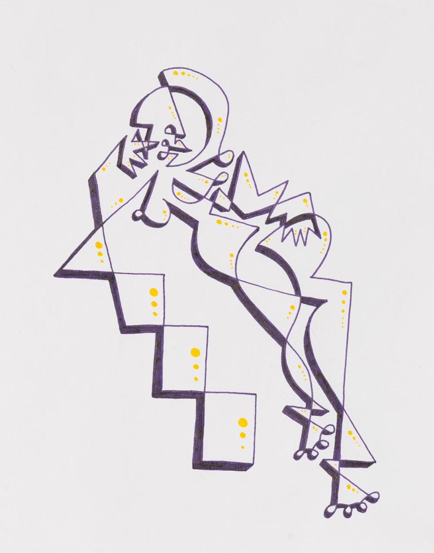 Chad Coombs (1982) - A Single Line - Woman on Stairs
