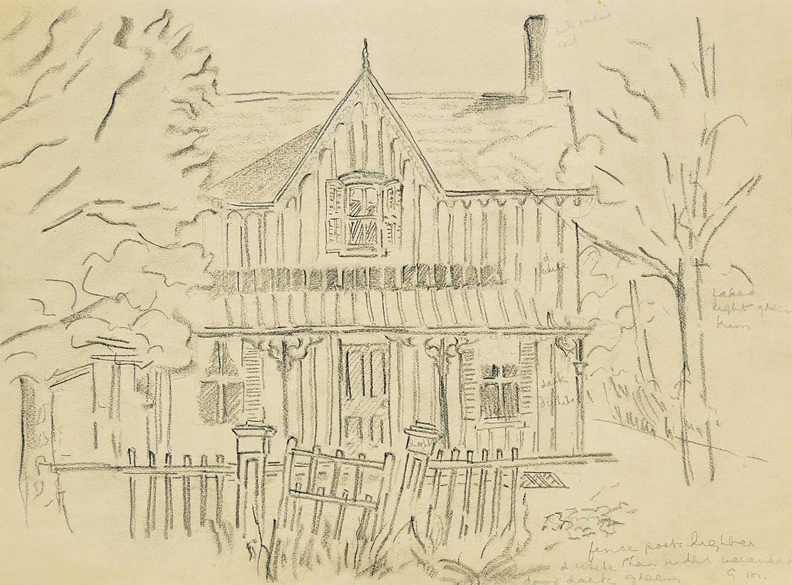 Gladys Eleanor Montgomery (1895-1979) - Untitled - Victorian House Sketch