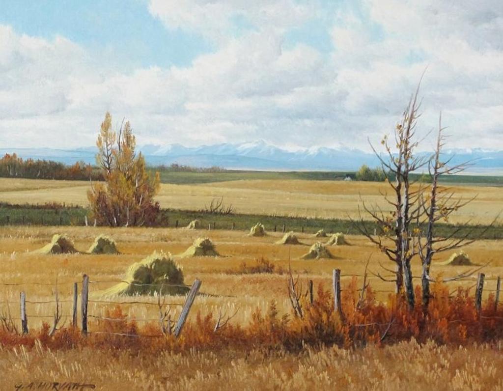 George A. Horvath (1933-2012) - Stooks In The Foothills