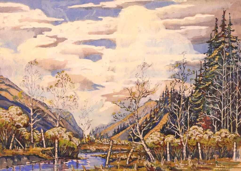James McLaren (Jim) Nicoll (1892-1986) - Autumn Along The Bow River