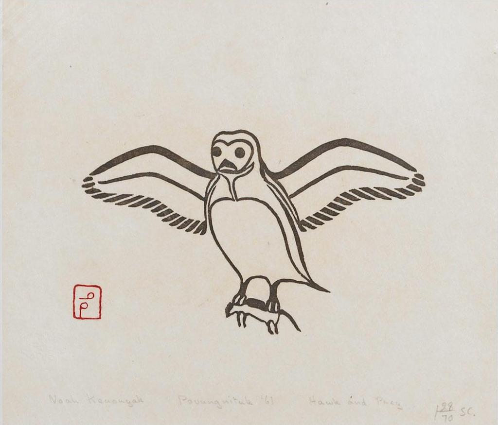Noah Koughajuke (1899-1976) - Hawk And Prey