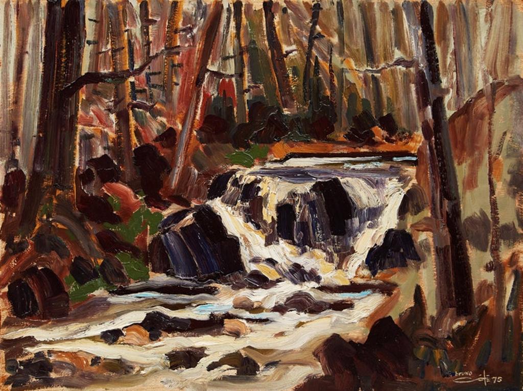 Bruno Côté (1940-2010) - Rushing Stream in Forest