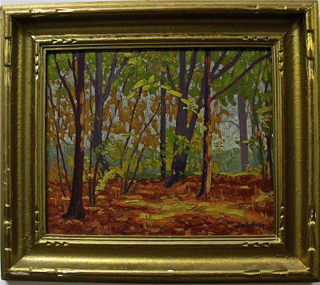 William (Bill) Parsons (1909-1982) - Autumn Woodlands (Still Life Verso)