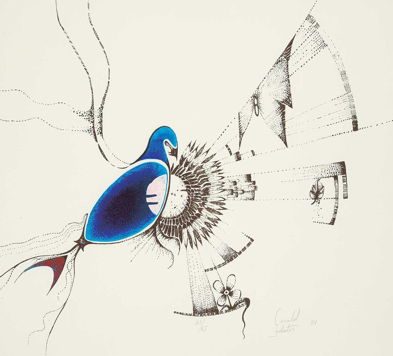 Gerald Folster (1955) - Untitled - Mystic Blue Bird  #21/65