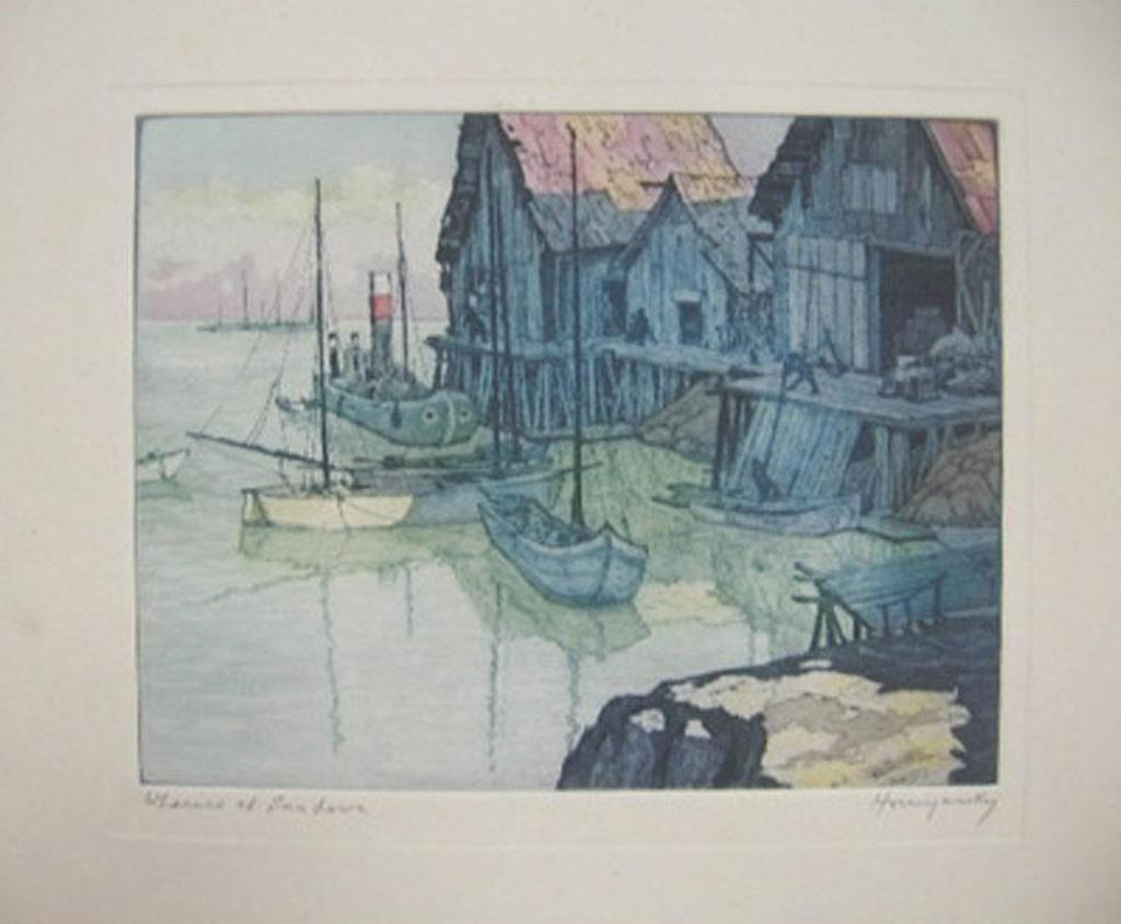 Nicholas Hornyansky (1896-1965) - Wharves At Sundown