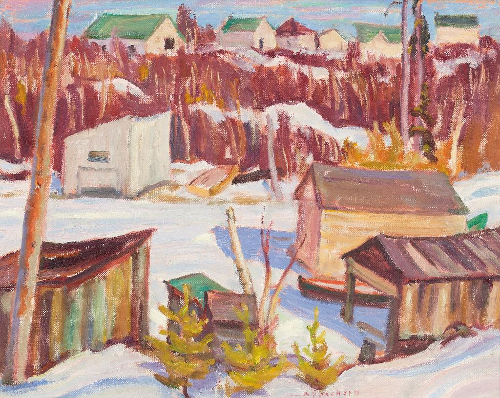 Alexander Young (A. Y.) Jackson (1882-1974) - Miner's Cottages, cochenour-Willans Mines, Red Lake Country