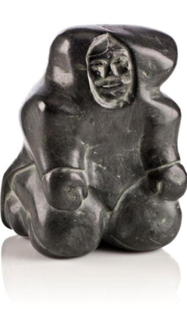 Mathew Aqigaaq (1940-2010) - Seated Woman, 1969, Black stone