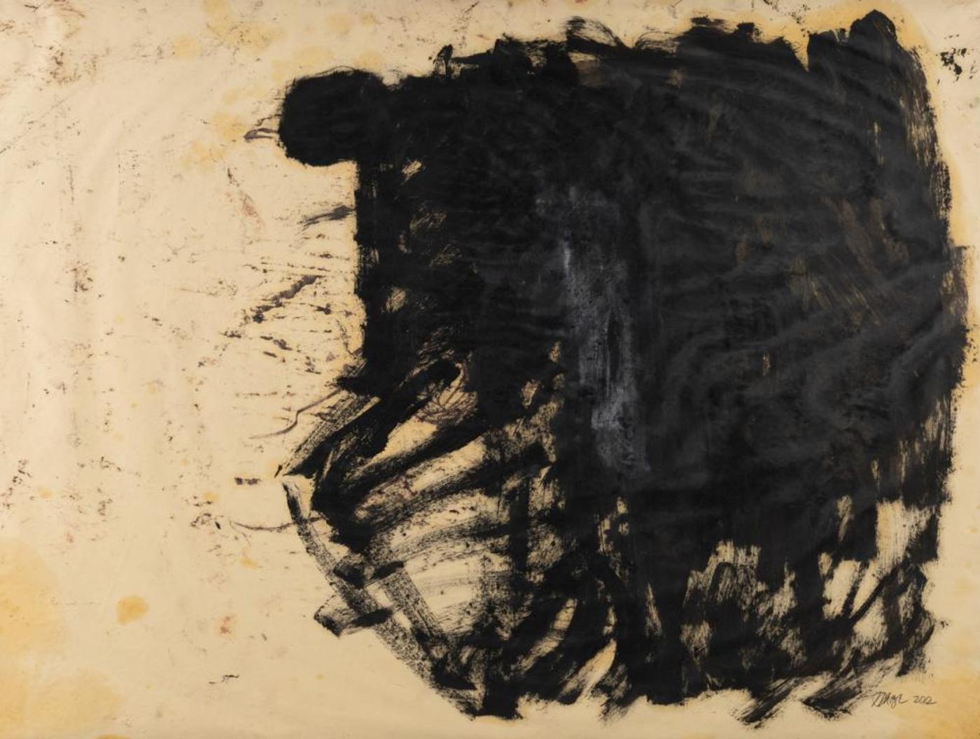 Hilde Maze (1949-2020) - Untitled-Black Abstract