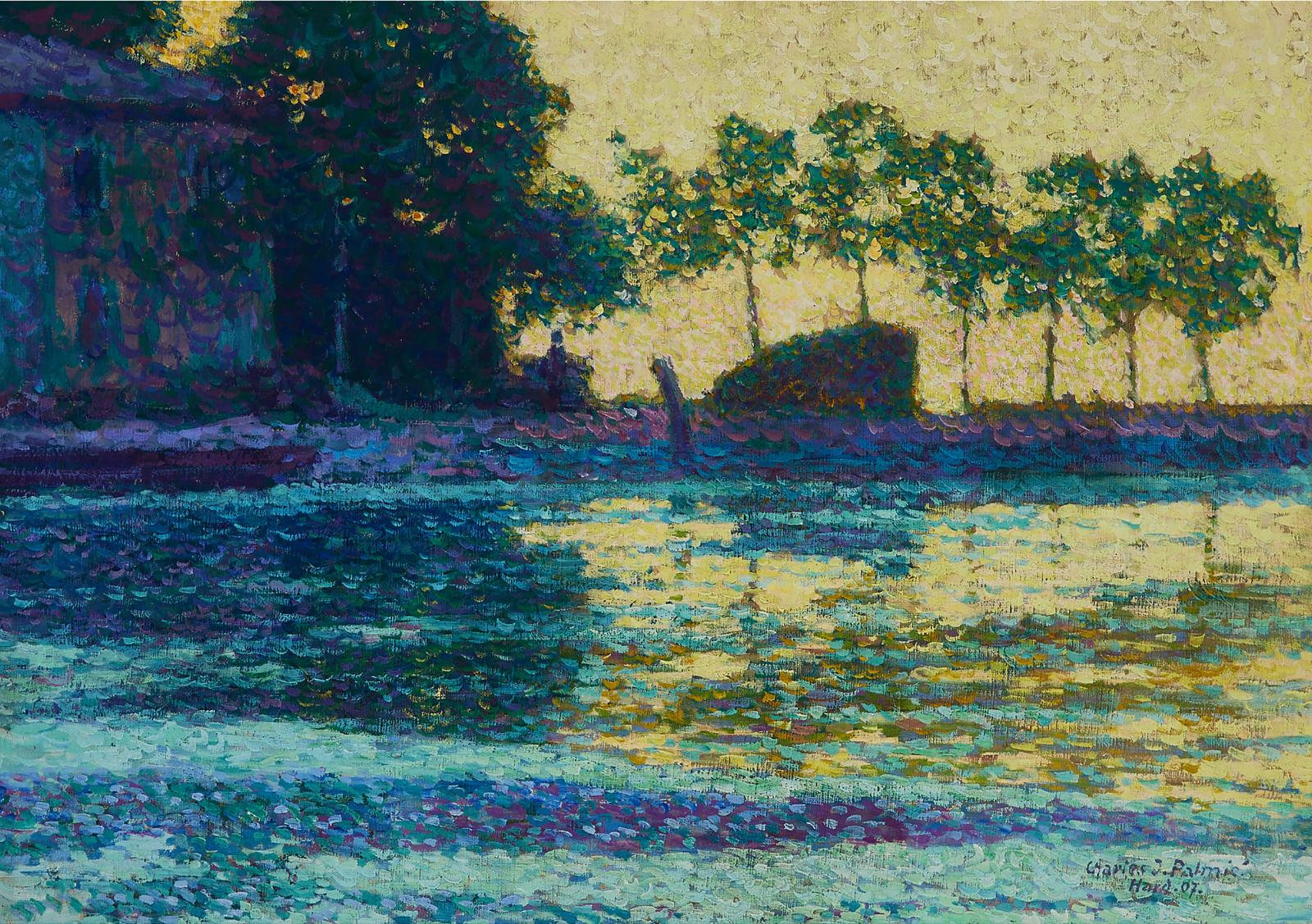 Charles Johann Palmie (1863-1911) - Summer Day On The Hard River, Germany, 1907