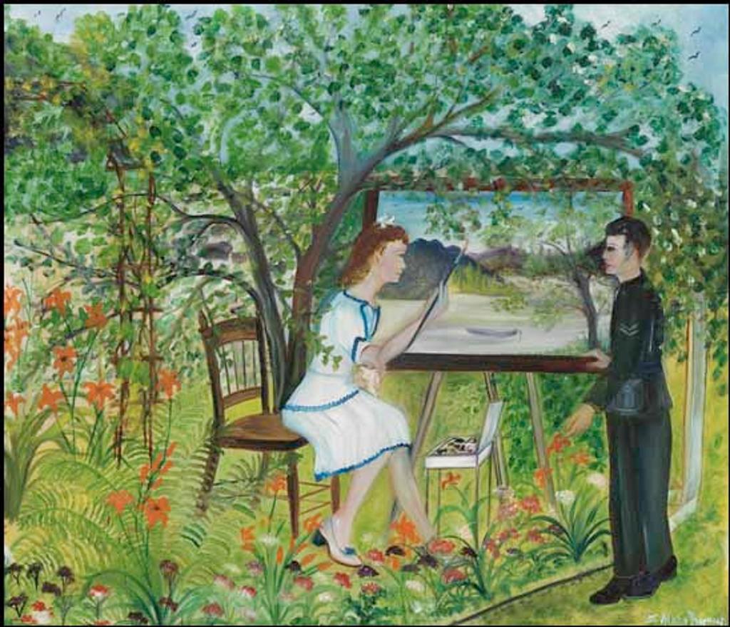 Simone Marie Bouchard (1912-1945) - Scène dans le jardin