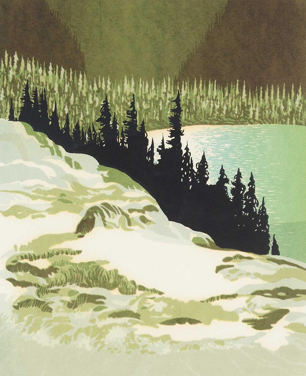 George Weber (1907-2002) - Larix Lake, Sunshine, Banff  #15/45