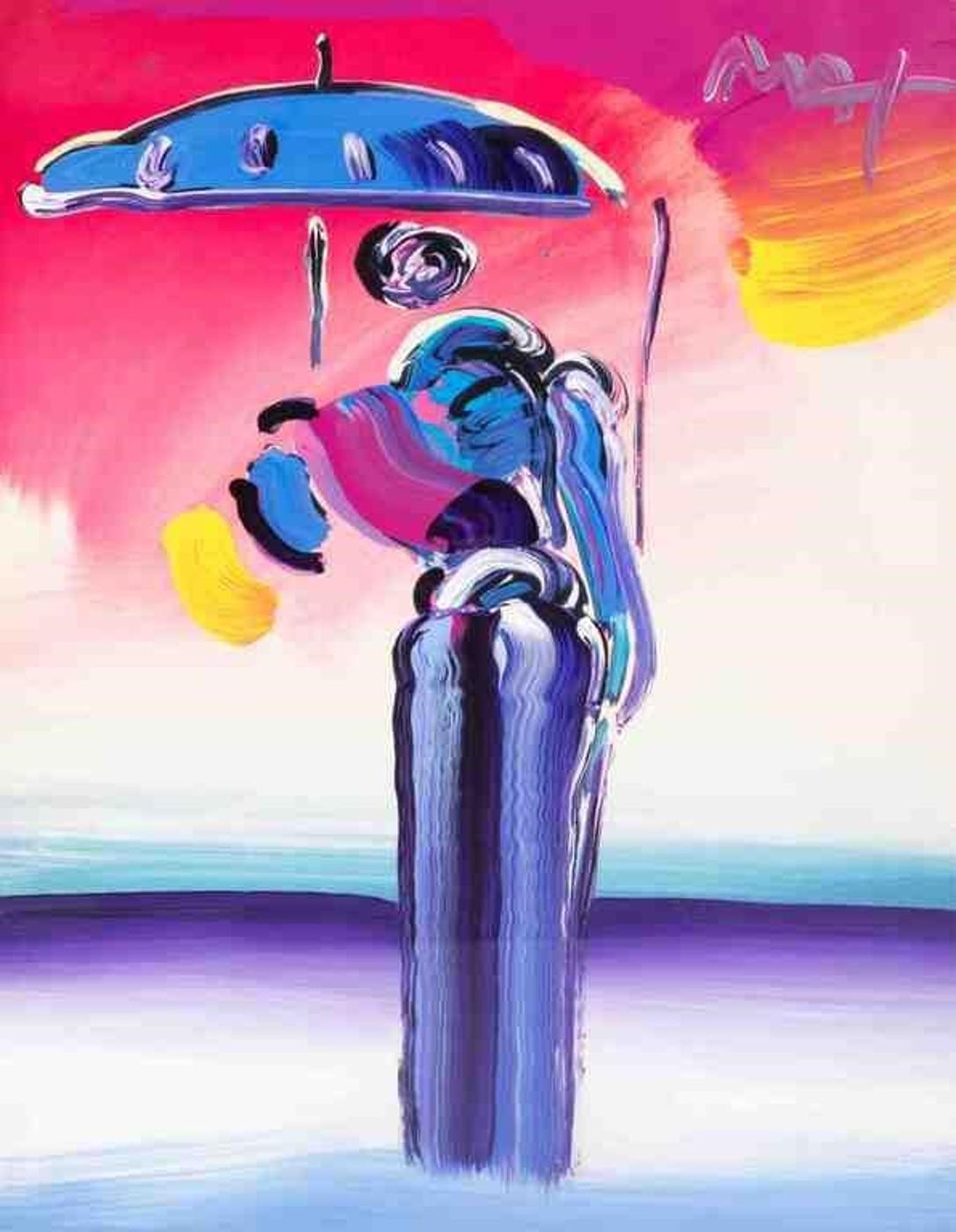 Peter Max (1937) - Umbrella Man with Cane (2001)