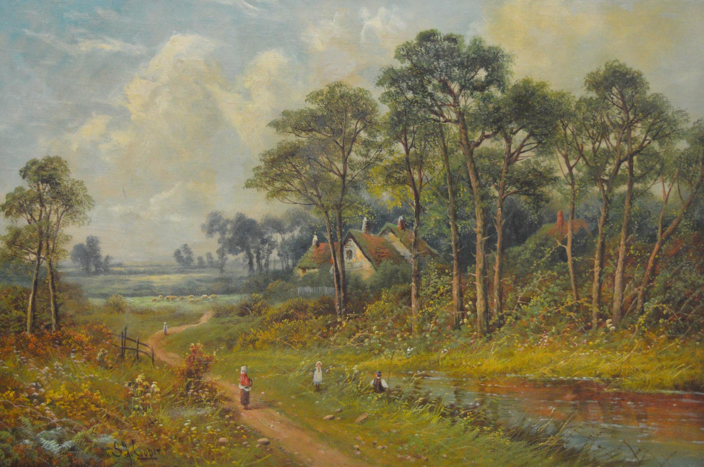 S.J. Cooper - Paysage d'été avec ruisseau