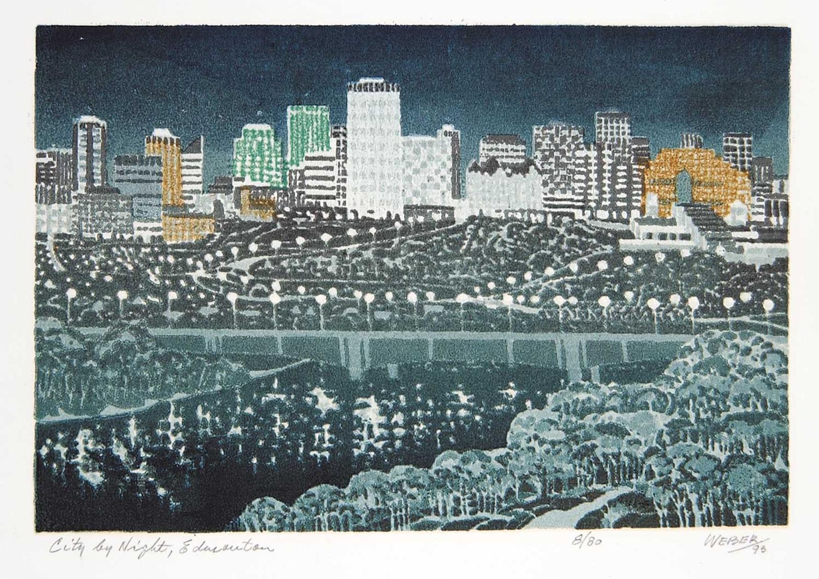 George Weber (1907-2002) - City by Night, Edmonton  #8/80