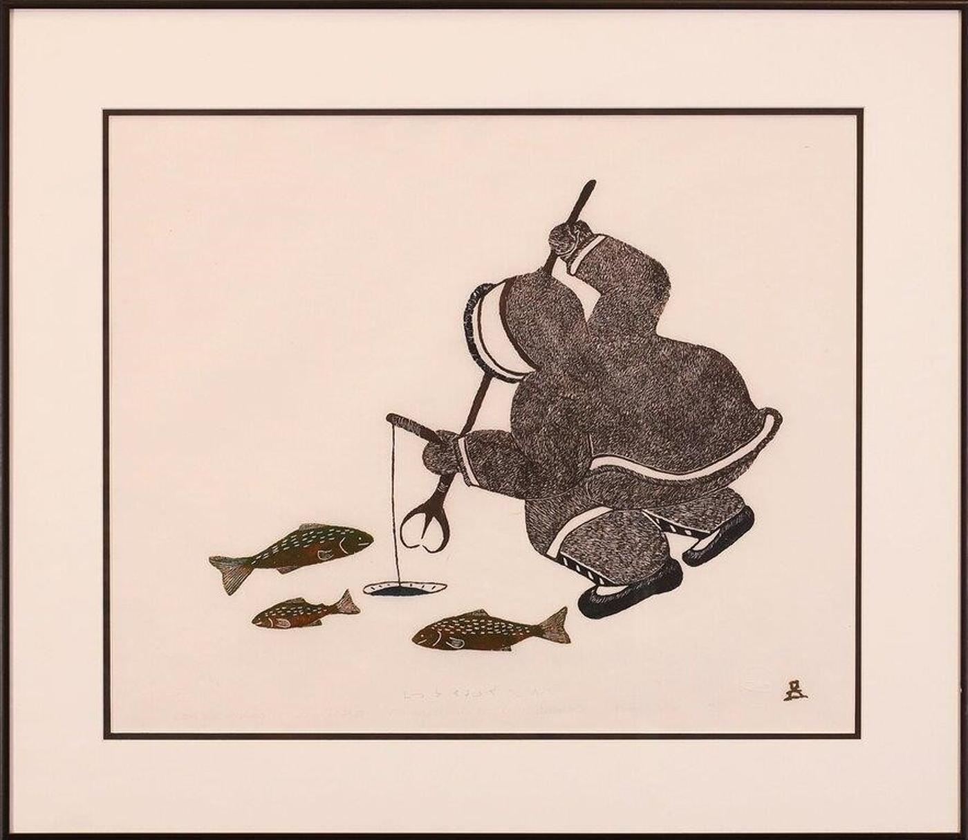 Malaya Akulukjuk (1915-1995) - Good Ice Fishing; 1980; ed. #27/50