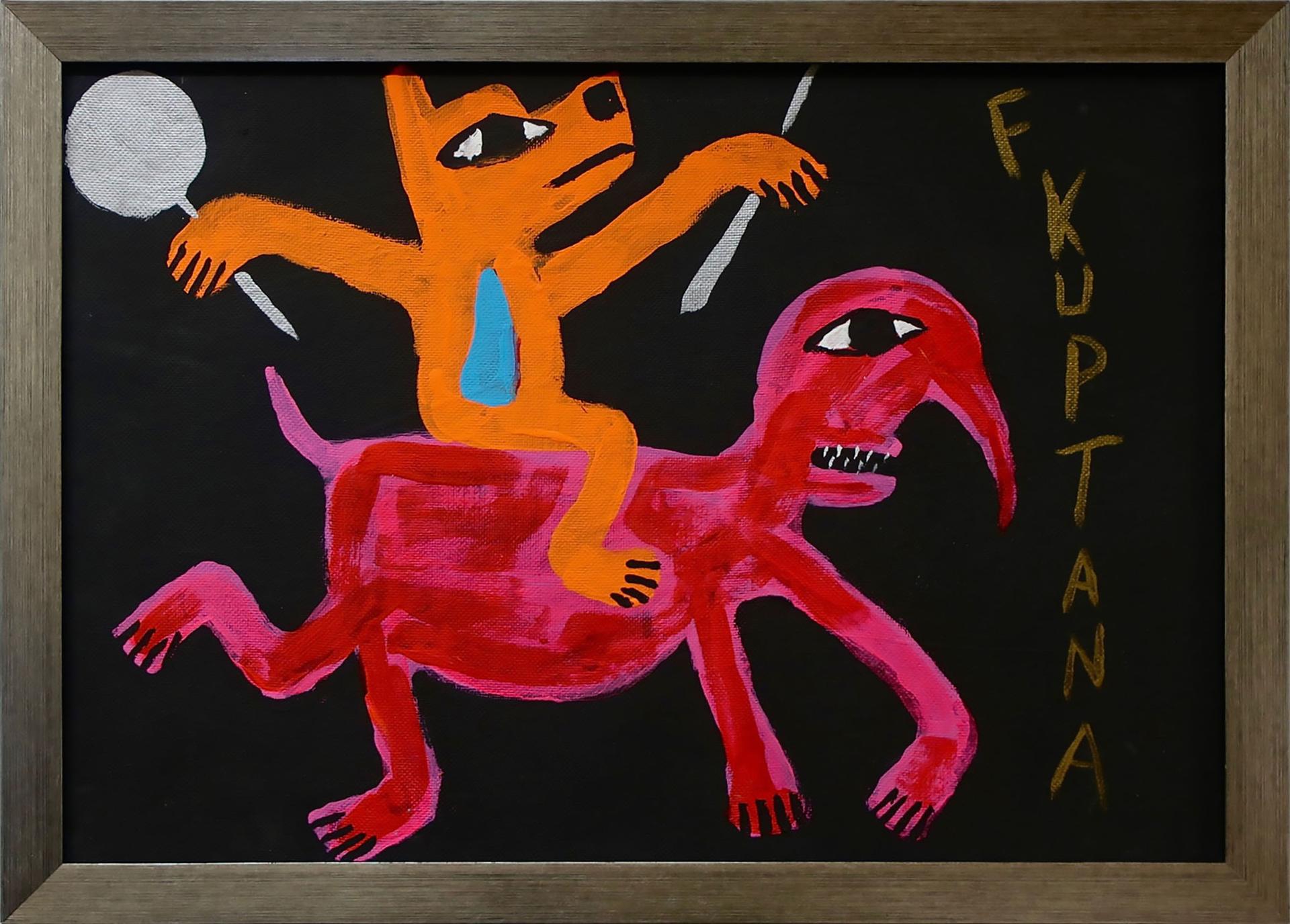 Floyd Kuptana (1964-2021) - Untitled (Orange Rider)