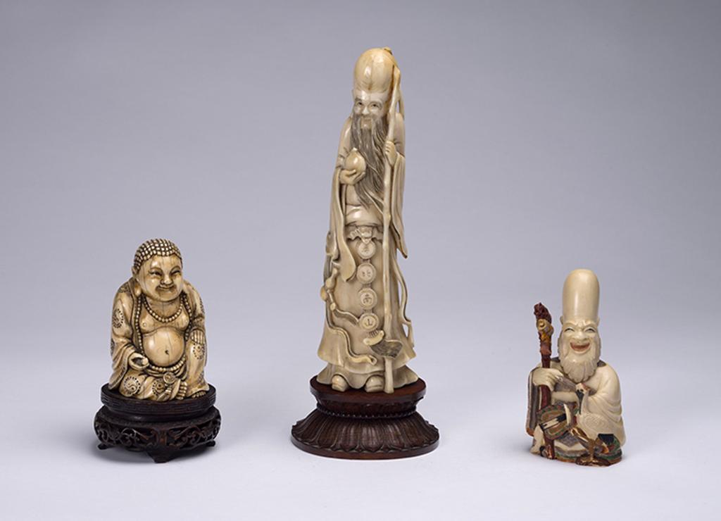 Chinese Art - Three Asian Carved Ivory Figures, Early 20th Century