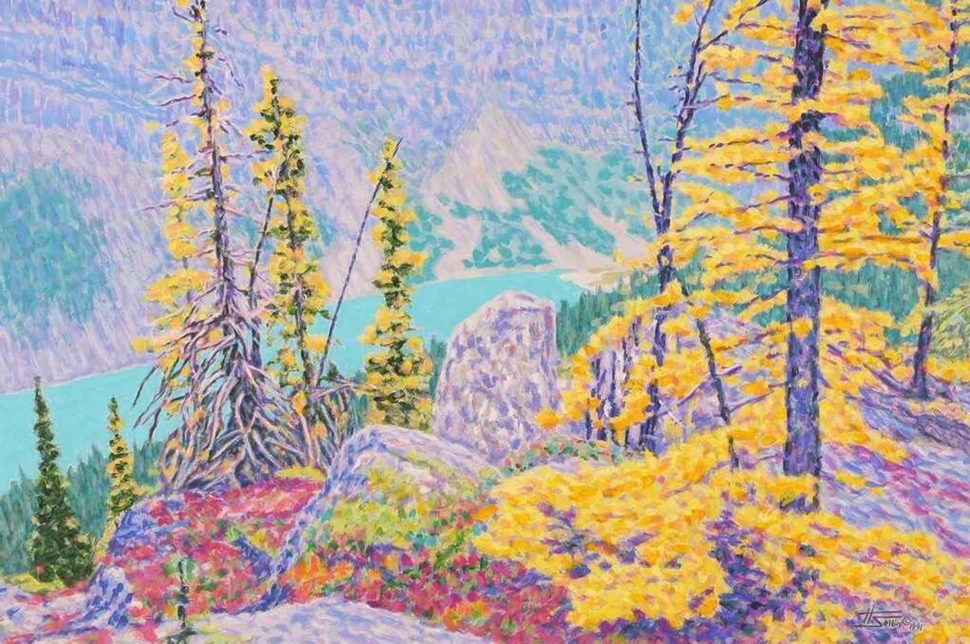 Herbert Otto (Herb) Sellin (1943) - Lake Louise, From Above; 1991 (2006)