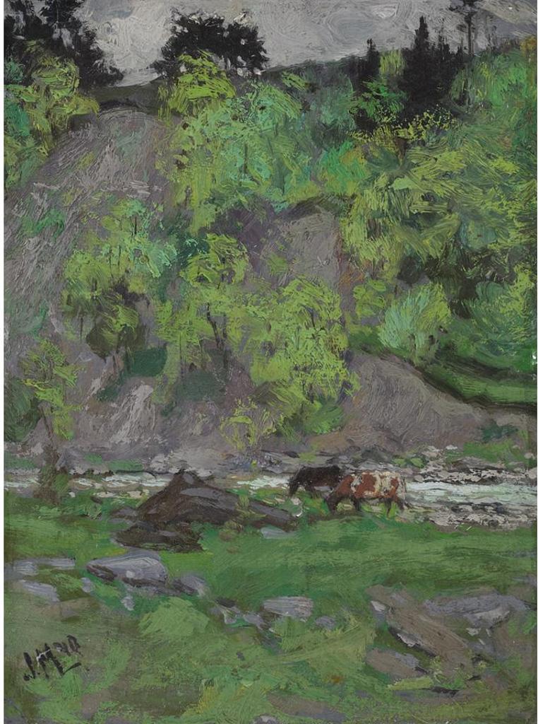 James Edward Hervey (J.E.H.) MacDonald (1873-1932) - Cattle By The Humber River