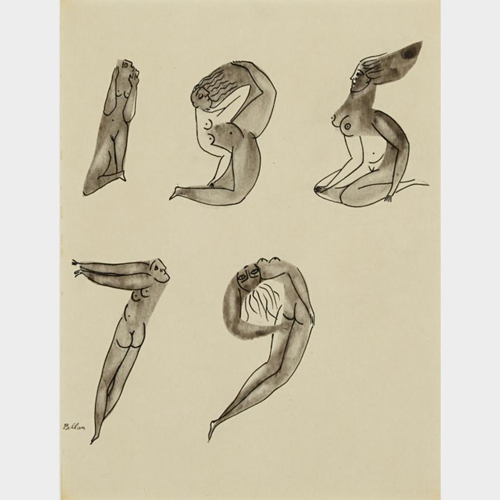 Alfred Pellan (1906-1988) - Cinq Femmes Signes No. 297