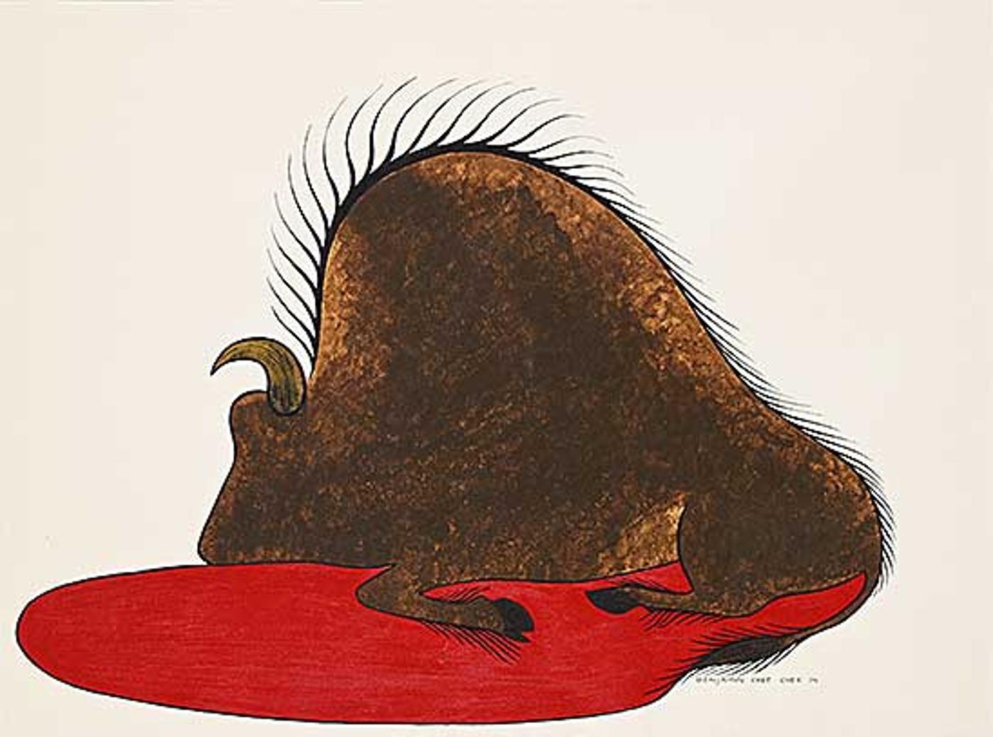 Kenneth Benjamin Chee Chee (1944-1977) - Dying Buffalo