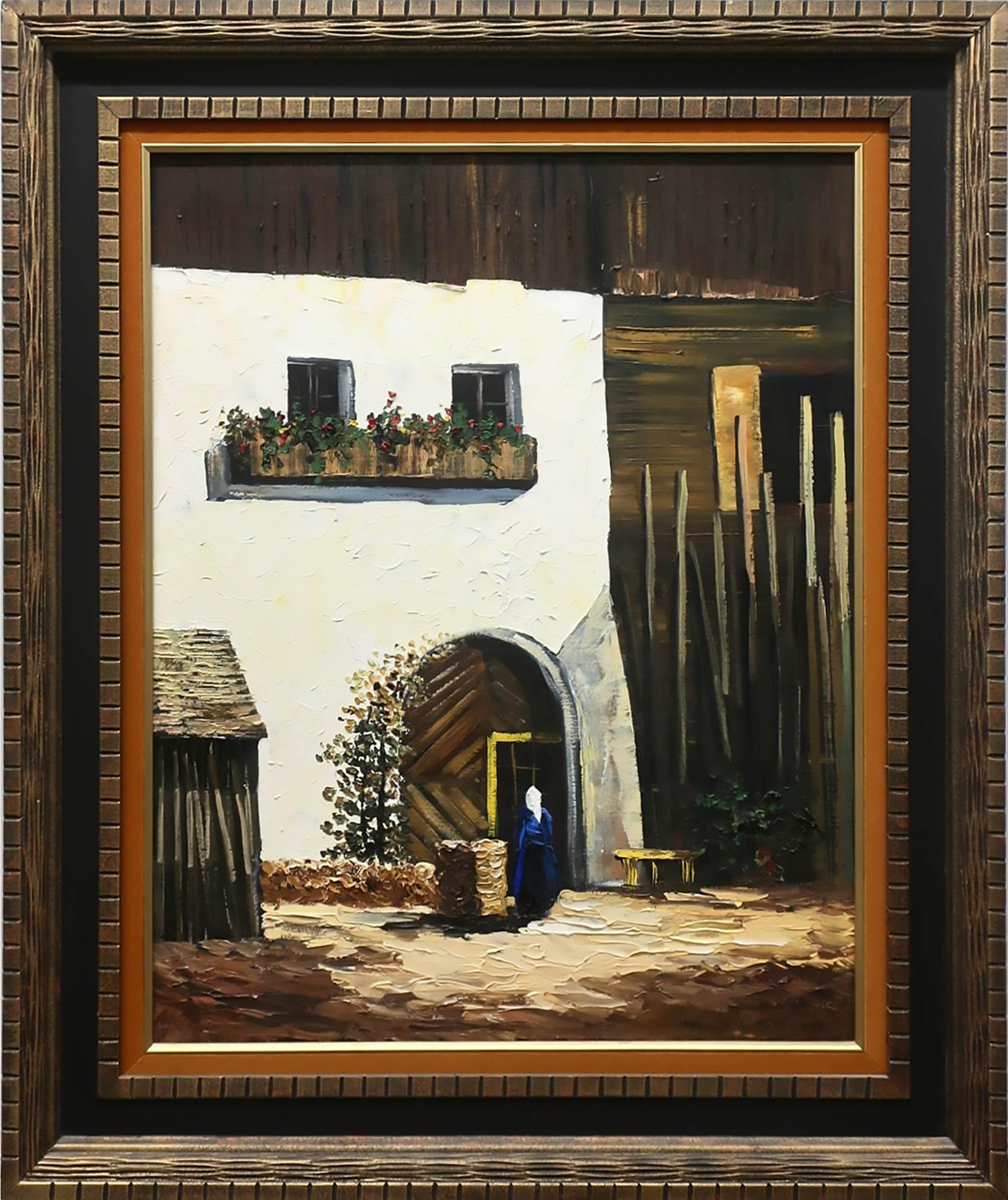 Heinz L. Koller - Untitled (Woman In A Sunlit Courtyard)