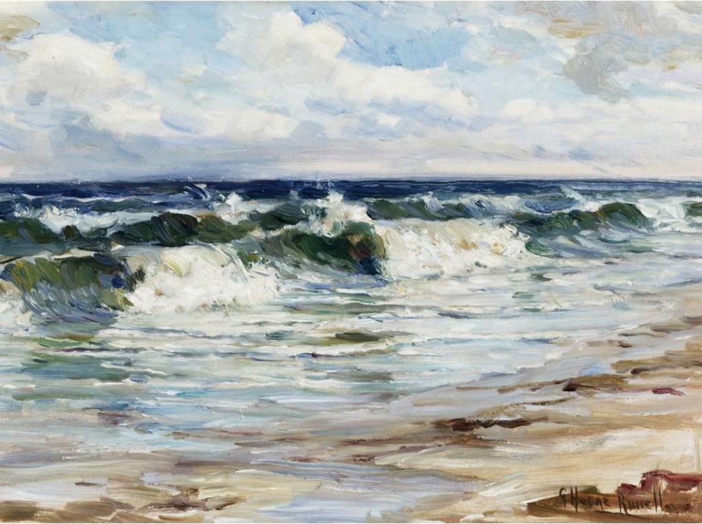 George Horne Russell (1861-1933) - Waves Breaking At The Shore