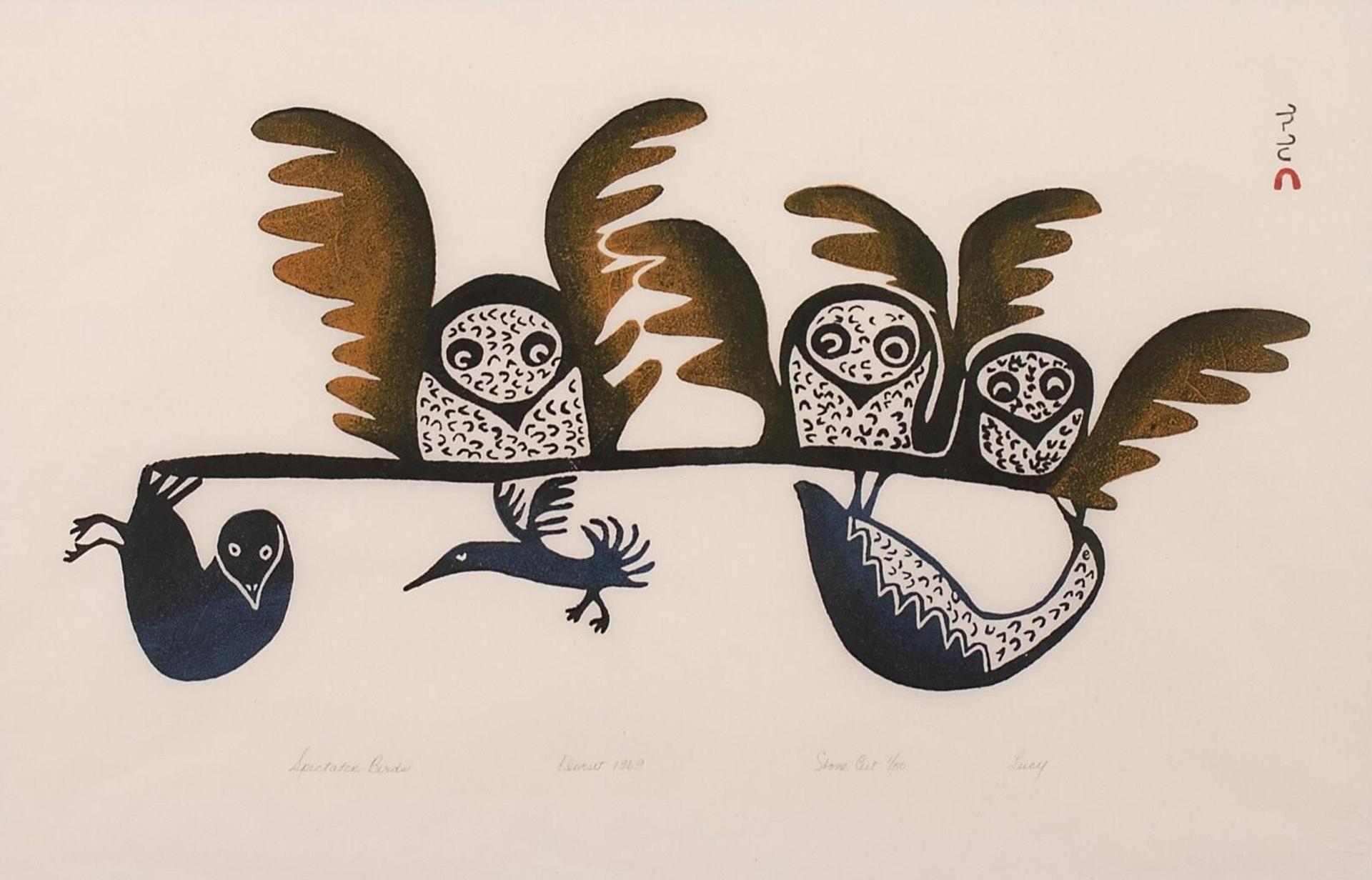 Lucy Qinnuayuak (1915-1982) - Spectator Birds; 1969