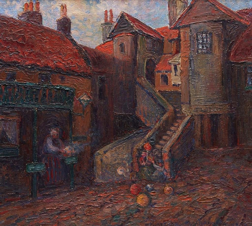 Hortense Crompton Mattice Gordon (1887-1961) - Village Scene
