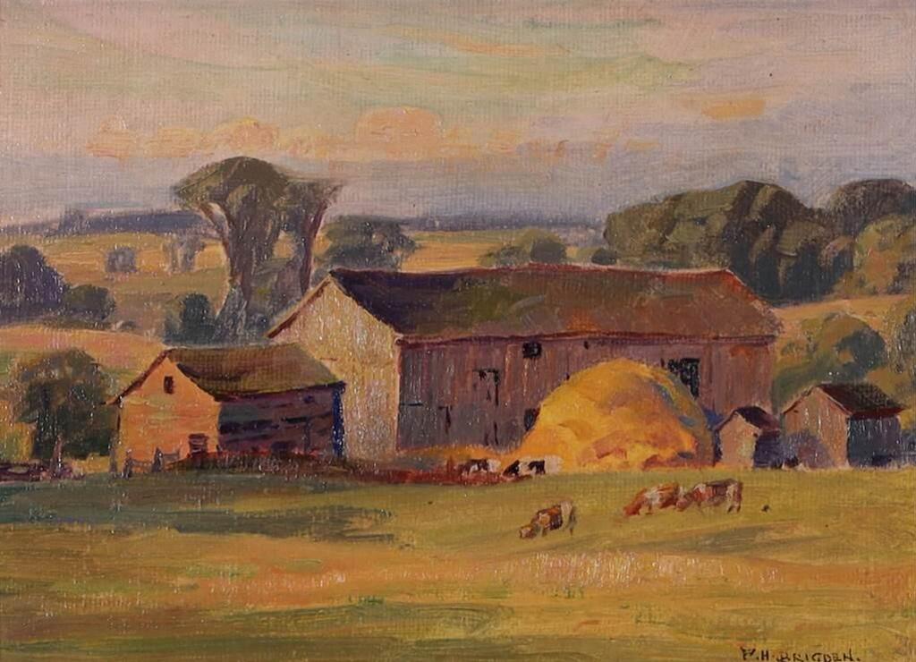 Frederick Henry Brigden (1871-1956) - Cattle Grazing By A Farm