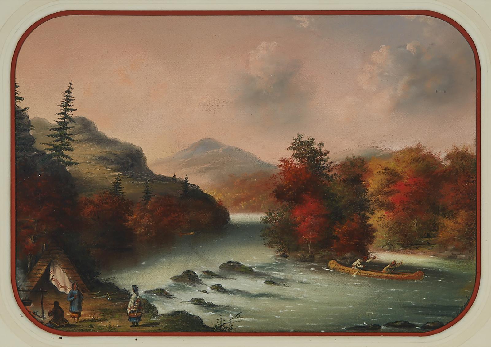 Alfred Worsley Holdstock (1820-1901) - On The Gatineau