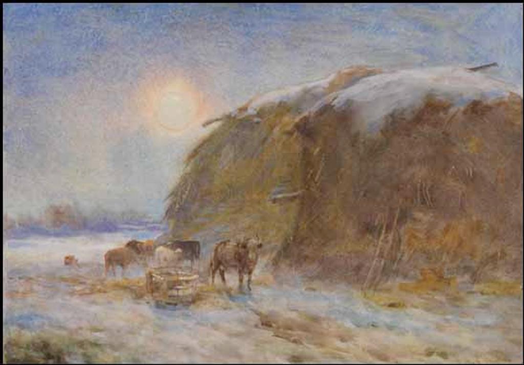 Claude Hayes (1852-1922) - Moonlight Snow