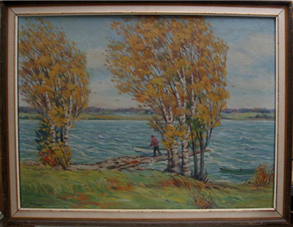 Orval Clinton Madden (1892-1971) - Muskoka Scene With Boater