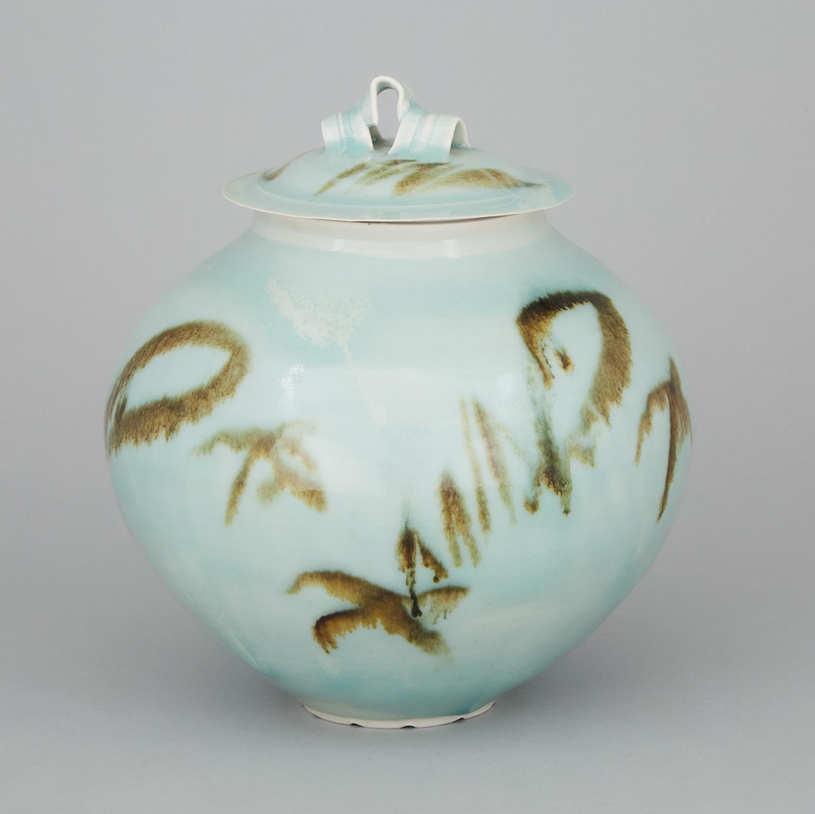 Kayo O'young (1950) - Celadon Glaze Covered Jar, 1993