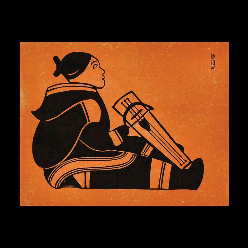 Pootoogook (1887-1958) - Woman With Musical Instrument