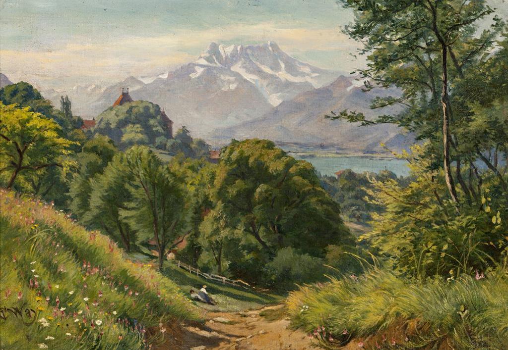 Charles Jones (C. J.) Way (1834-1919) - Enjoying a Summers Day, Switzerland