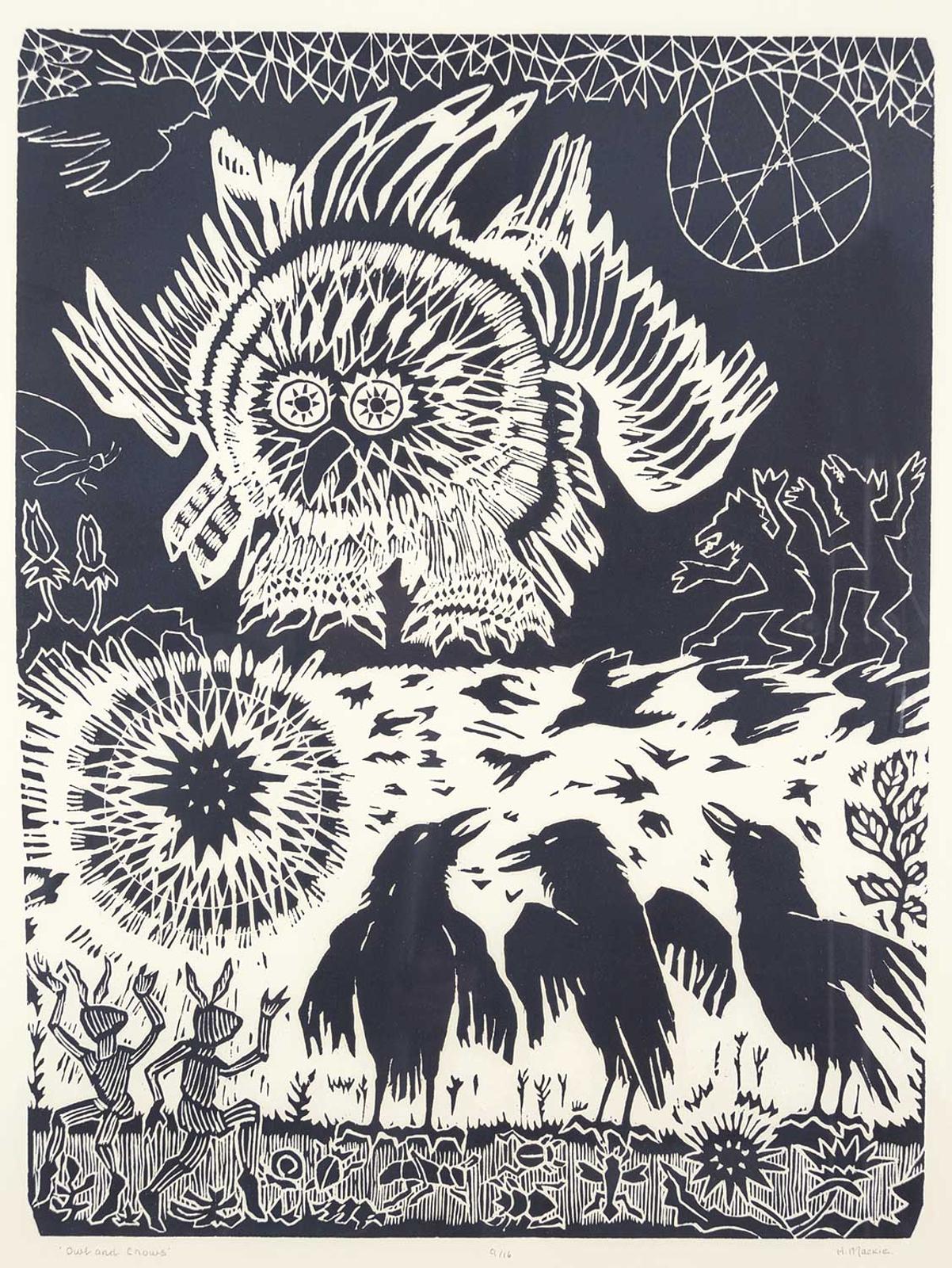 Dora Helen Mackie (1926) - Owl and Crows  #9/16