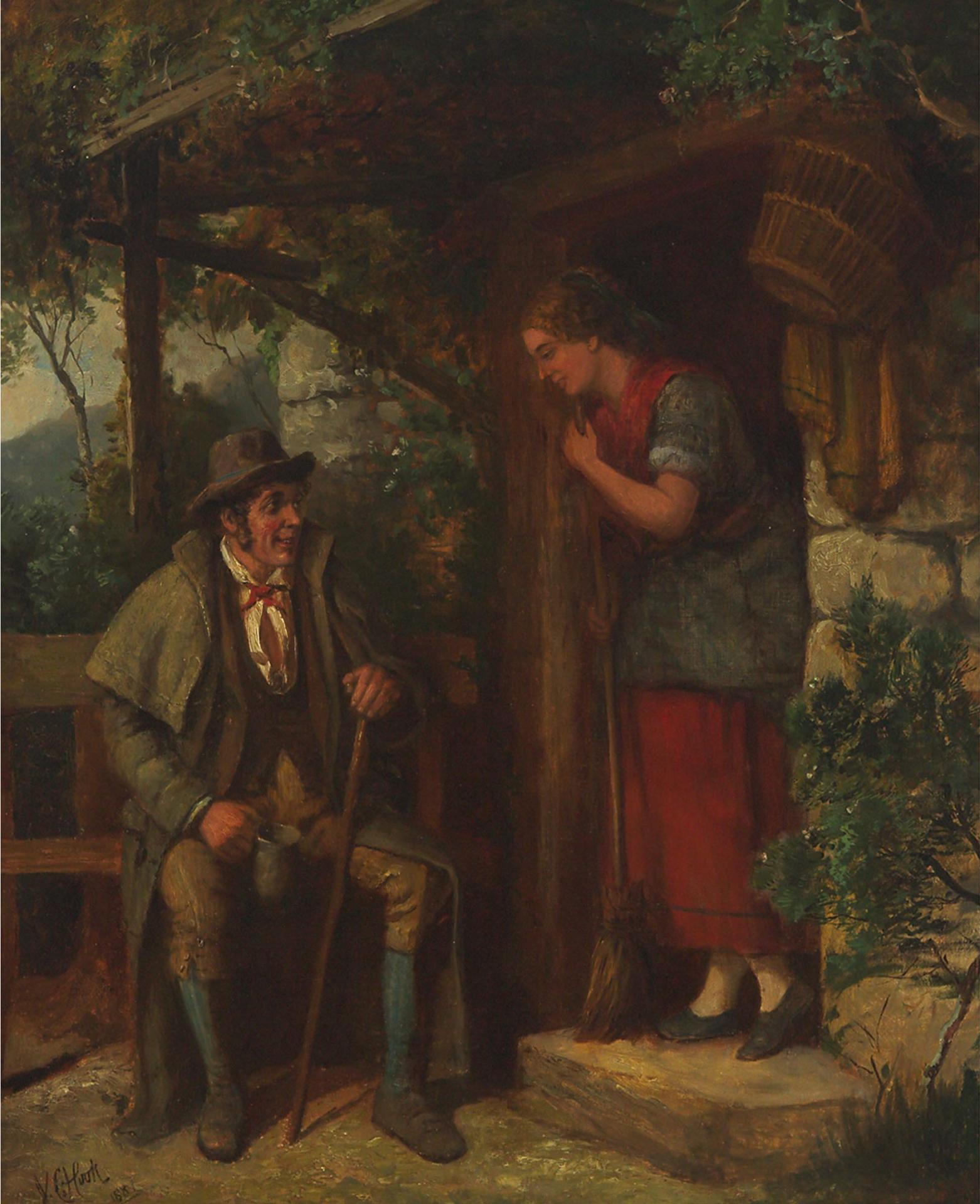James Clarke Hook (1819-1907) - Greeting A Gentleman Visitor At The Door, 1881