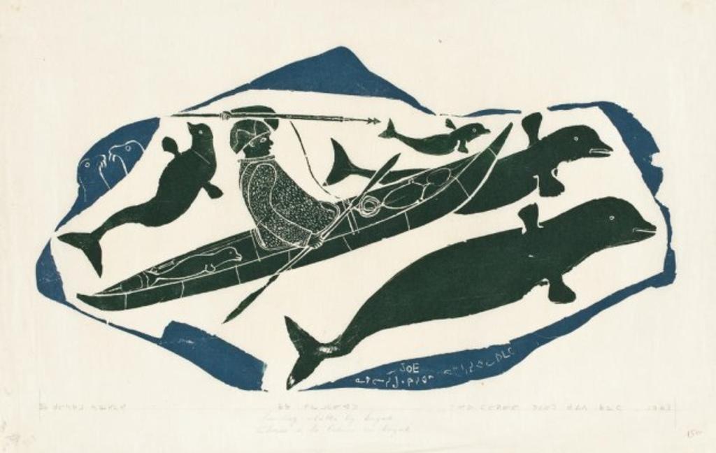 Joe Talirunili (1893-1976) - Hunting Whales by Kayak
