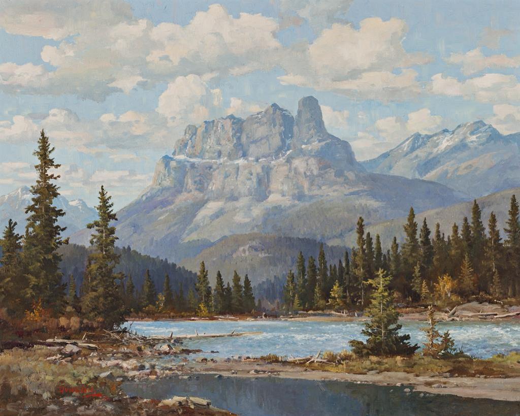 Duncan Mackinnon Crockford (1922-1991) - Castle Mountain and Bow River