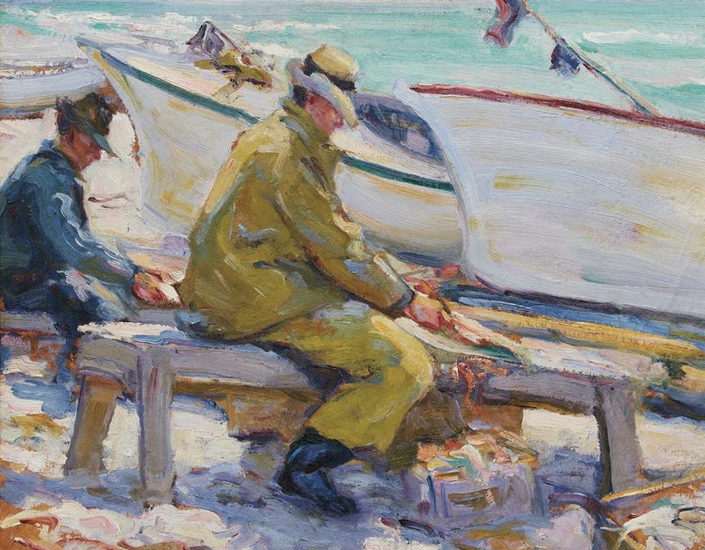 Manly Edward MacDonald (1889-1971) - Fishermen Cleaning Catch, Bay of Quinte