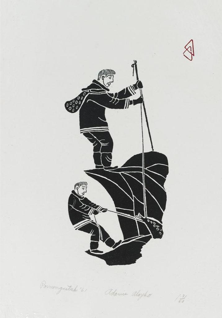Adamie Alaku Qaqutu (1943-1964) - Untitled ( Two Men Catching Seals)
