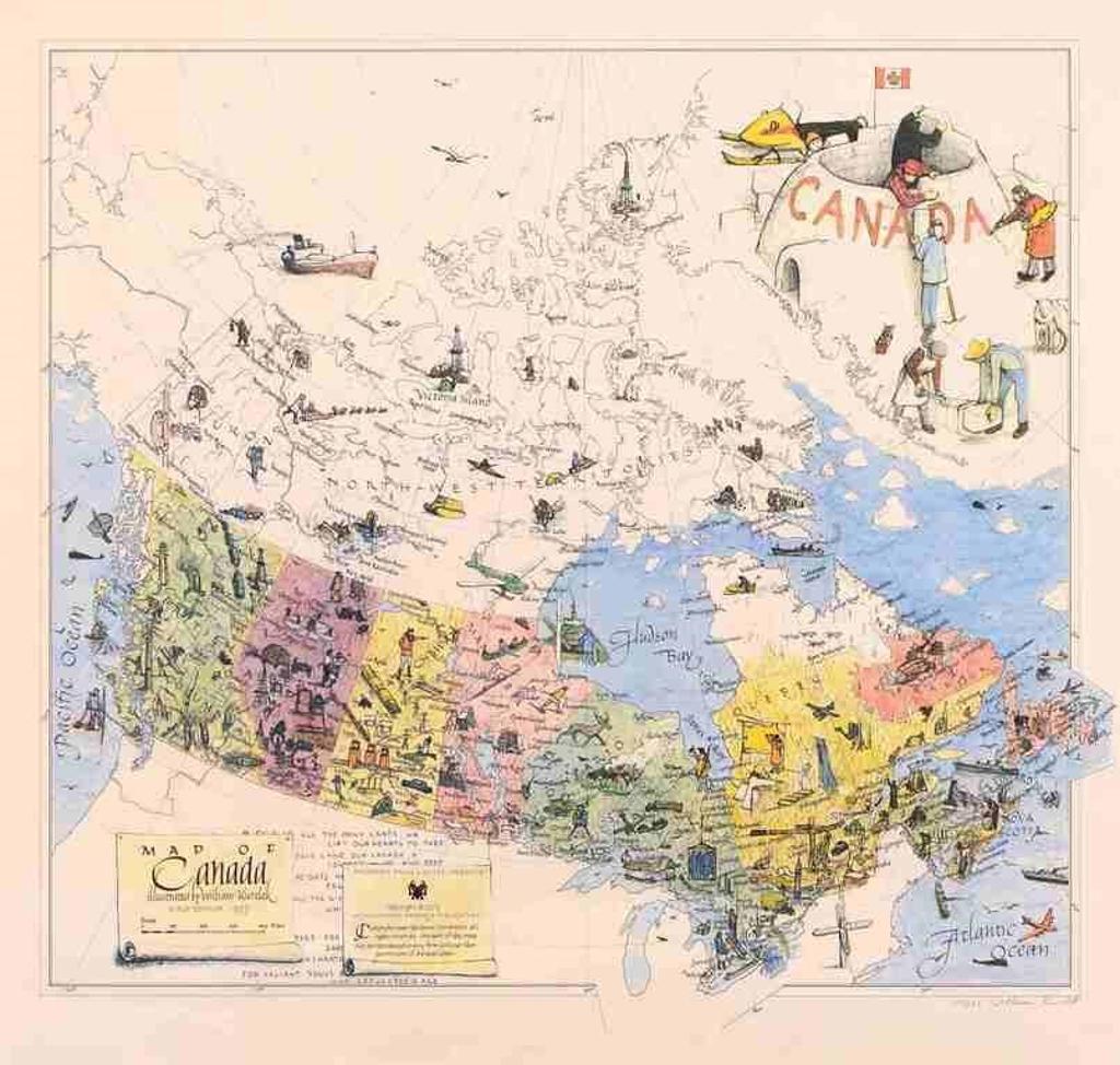 William Kurelek (1927-1977) - Map Of Canada; 1975