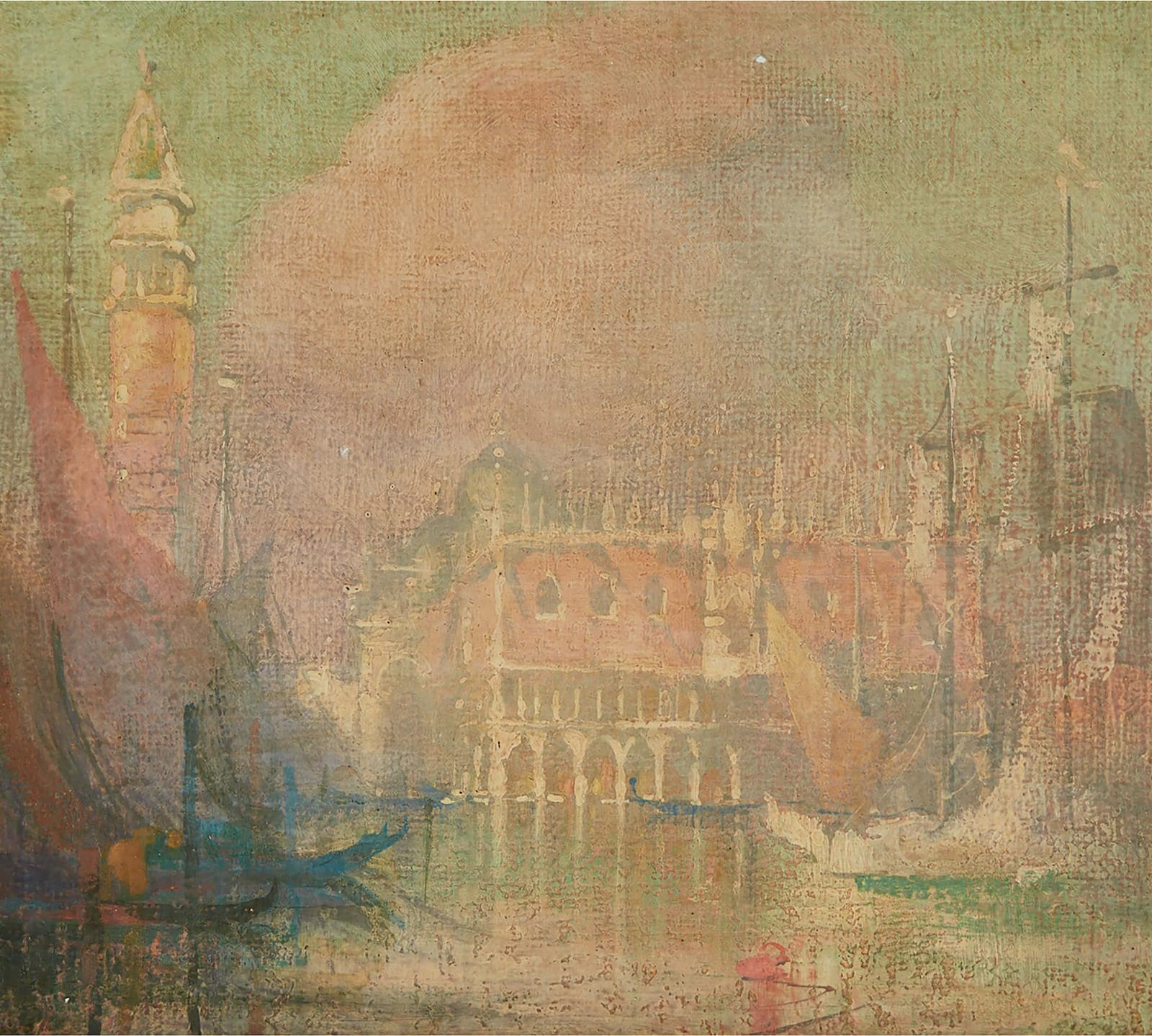 Gennaro Favai (1879-1958) - Venice Under A Pink Glow