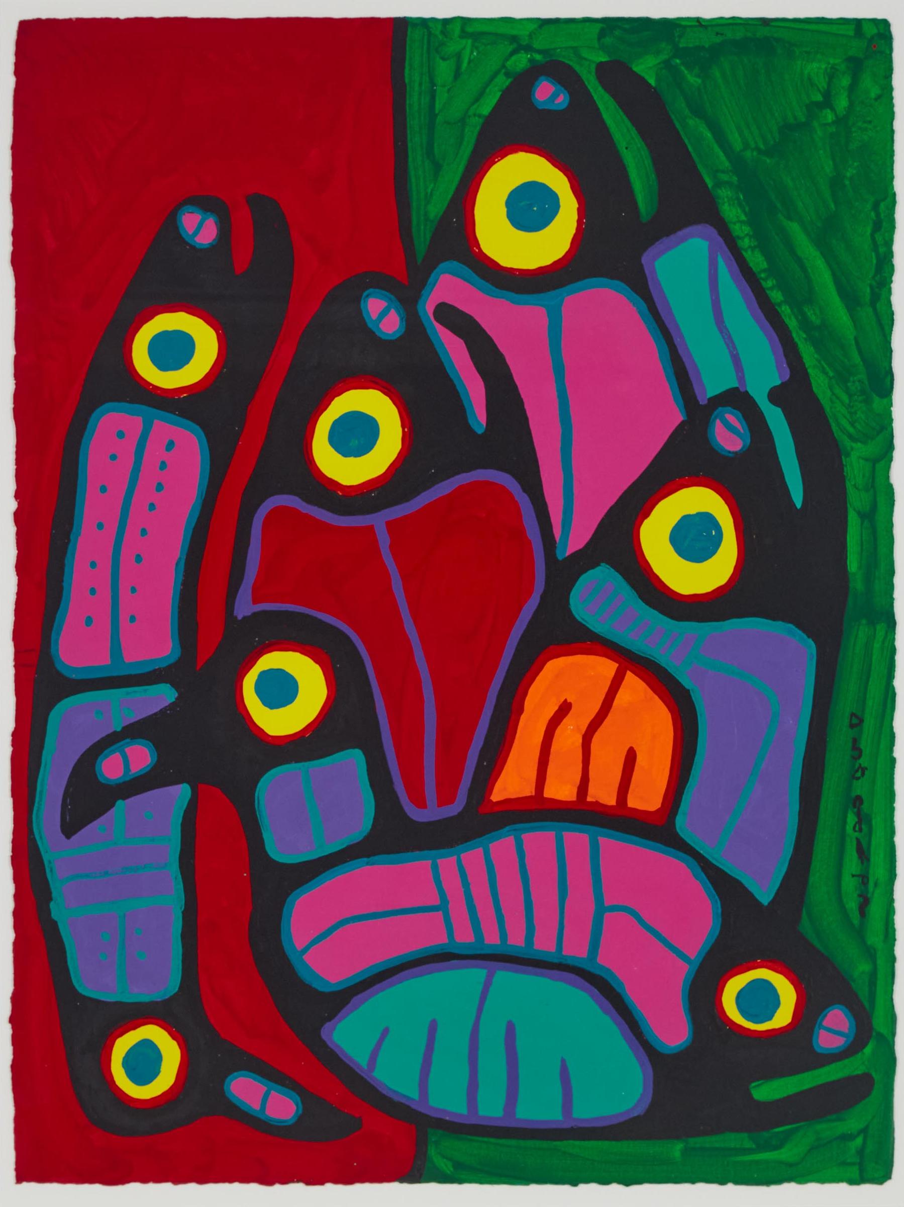 Norval H. Morrisseau (1931-2007) - Fish-Fowl Interdependence, 2000