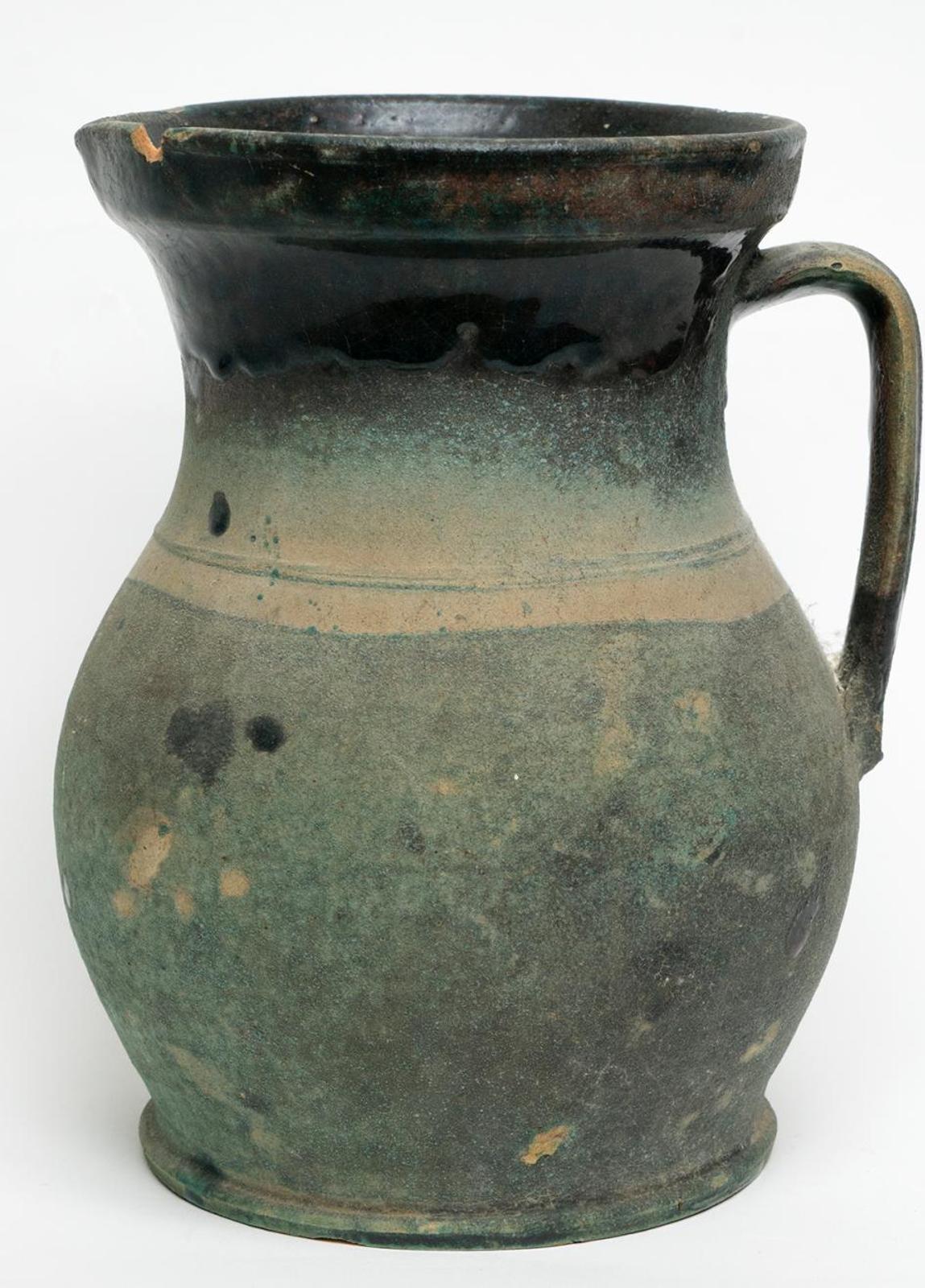 Peter Rupchan (1883-1944) - Pitcher With Spout With Dark Green Glaze