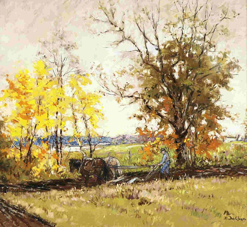 Berthe Des Clayes (1877-1968) - Ploughing At Melbourne (Autumn Ploughing)