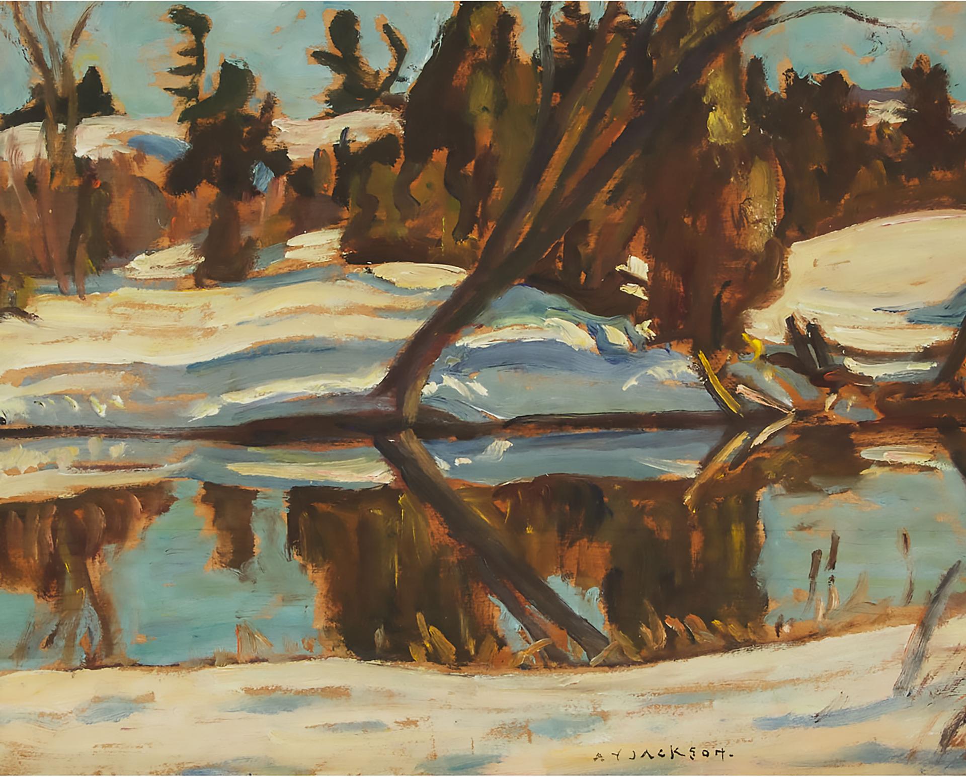 Alexander Young (A. Y.) Jackson (1882-1974) - Creek In March, 1958